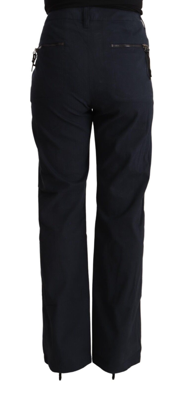 Exte Black High Waist Tapered Cotton Pants - Fizigo