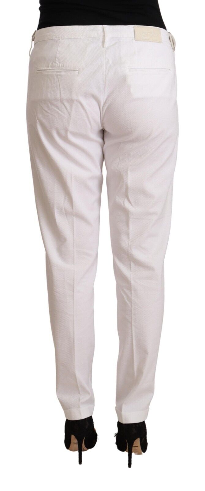 Jacob Cohen White Mid Waist Tapered Birgitte Pants - Fizigo