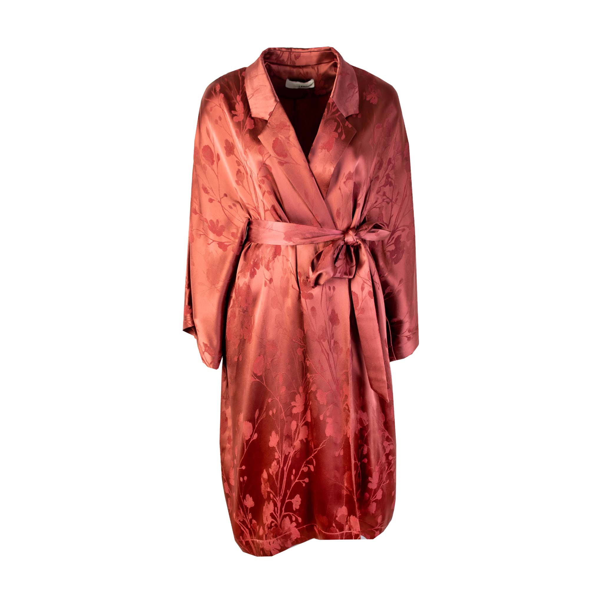 Lardini Red Allover printed robe Trench coat - Fizigo