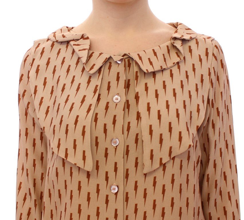 Licia Florio Pink Long Sleeve Button Front Blouse Shirt - Fizigo