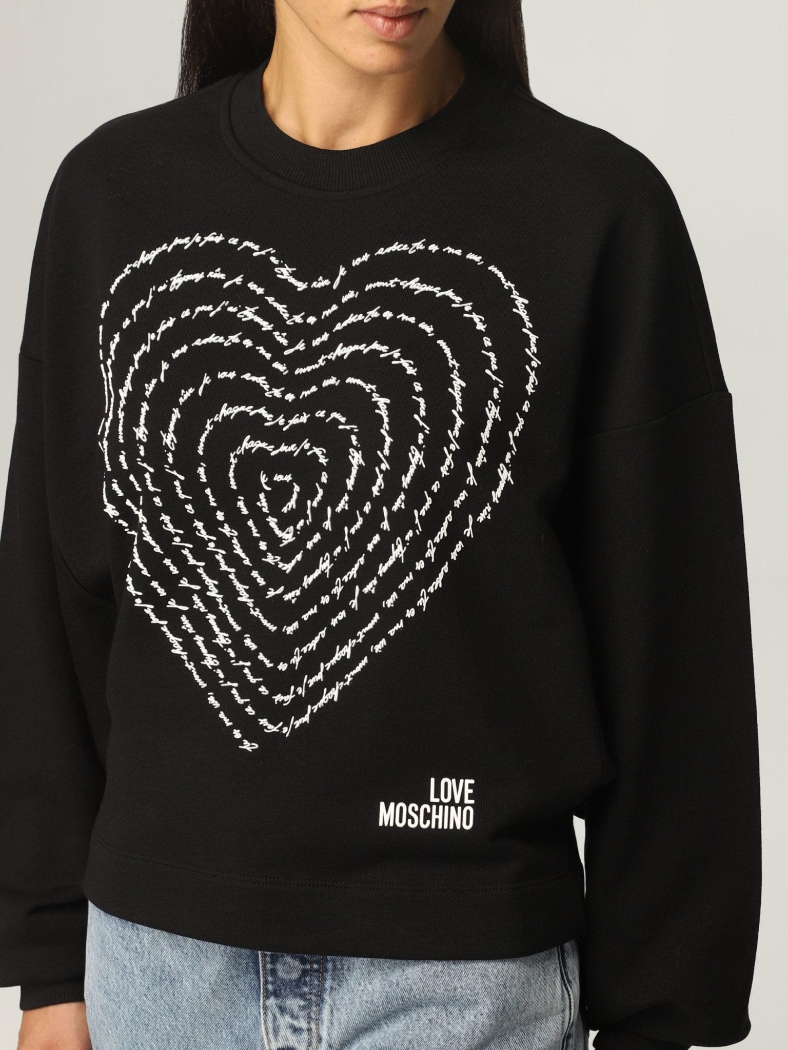 Love Moschino Black Cotton Sweater - Fizigo