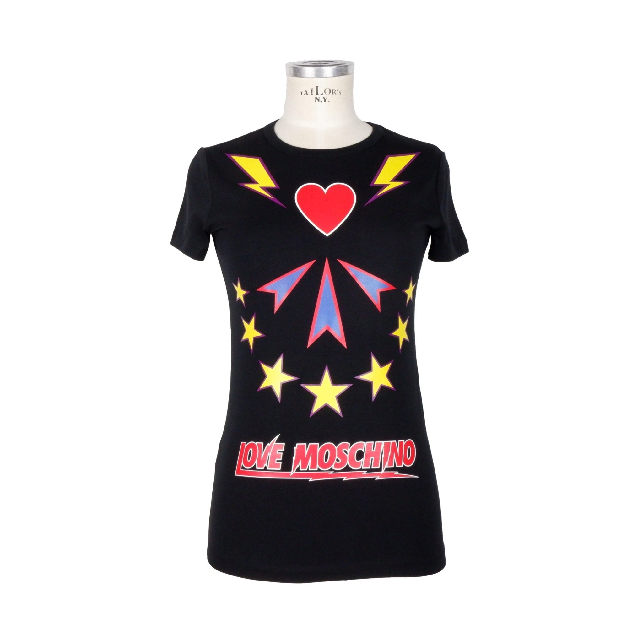 Love Moschino Black Cotton Tops & T-Shirt - Fizigo