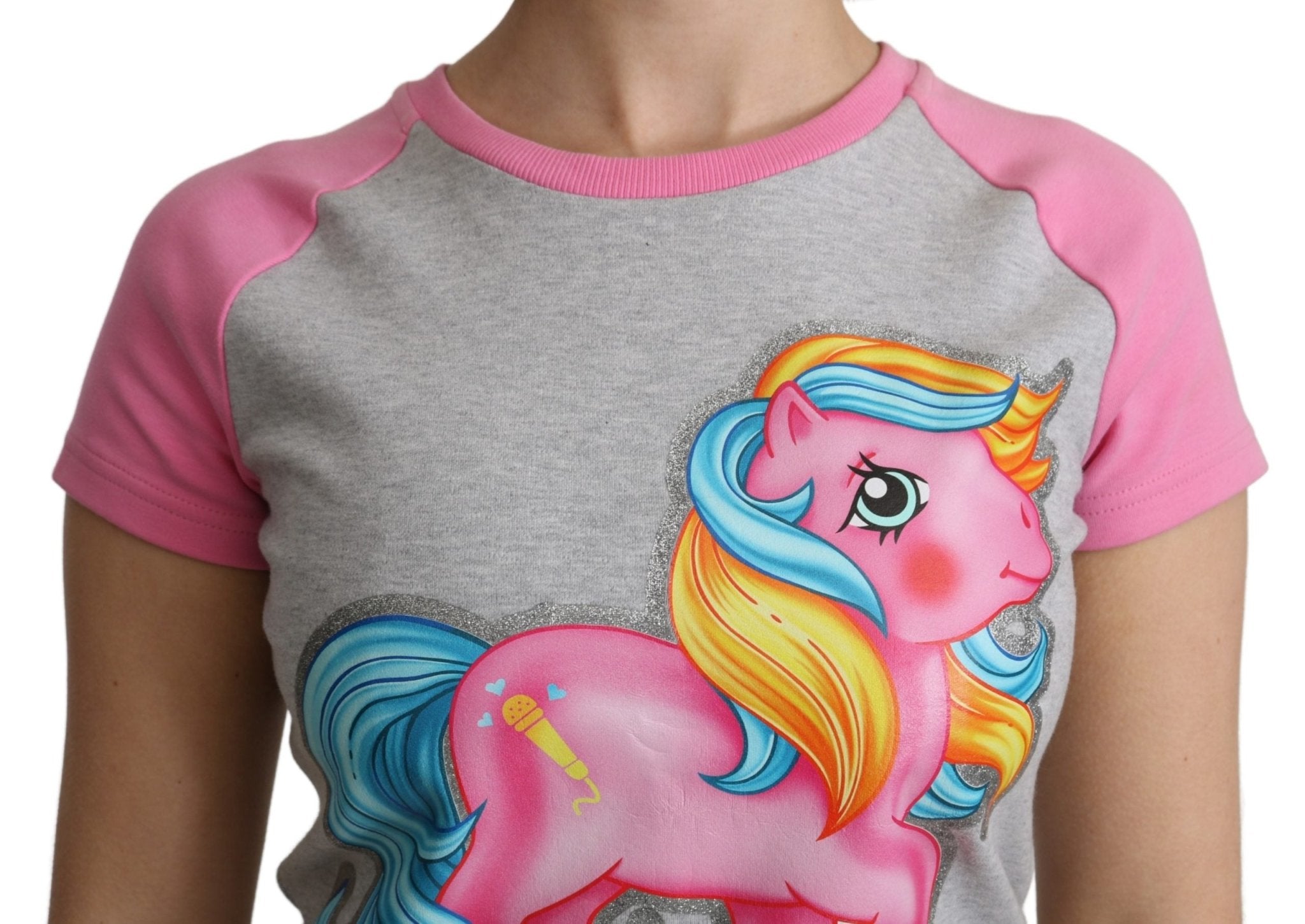 Moschino Gray and pink Cotton T-shirt My Little Pony Top - Fizigo