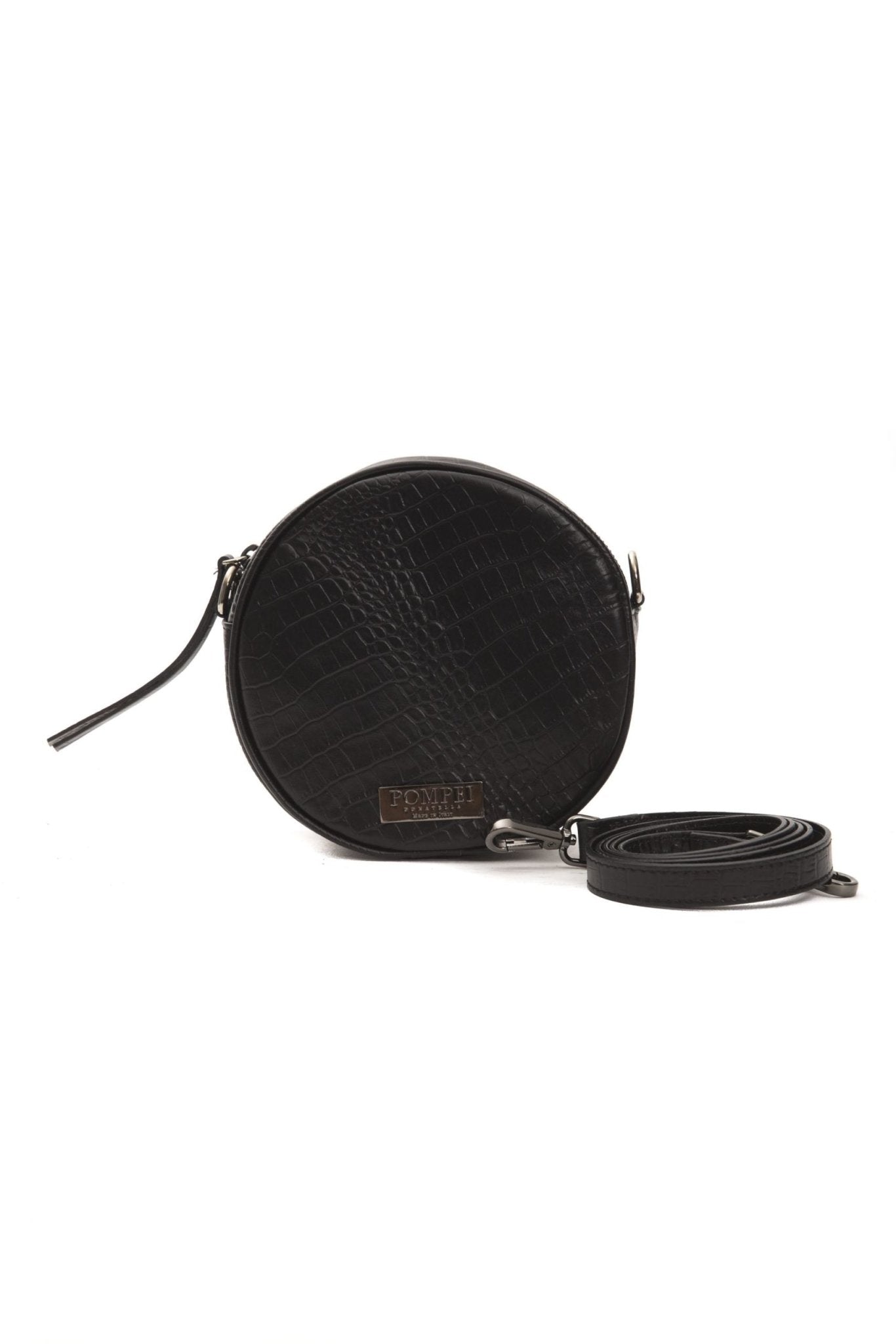 Pompei Donatella Black Leather Crossbody Bag - Fizigo