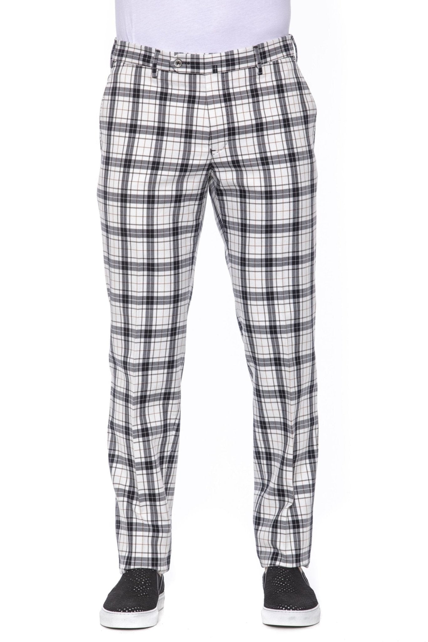 PT Torino Black/White Cotton Jeans & Pant - Fizigo