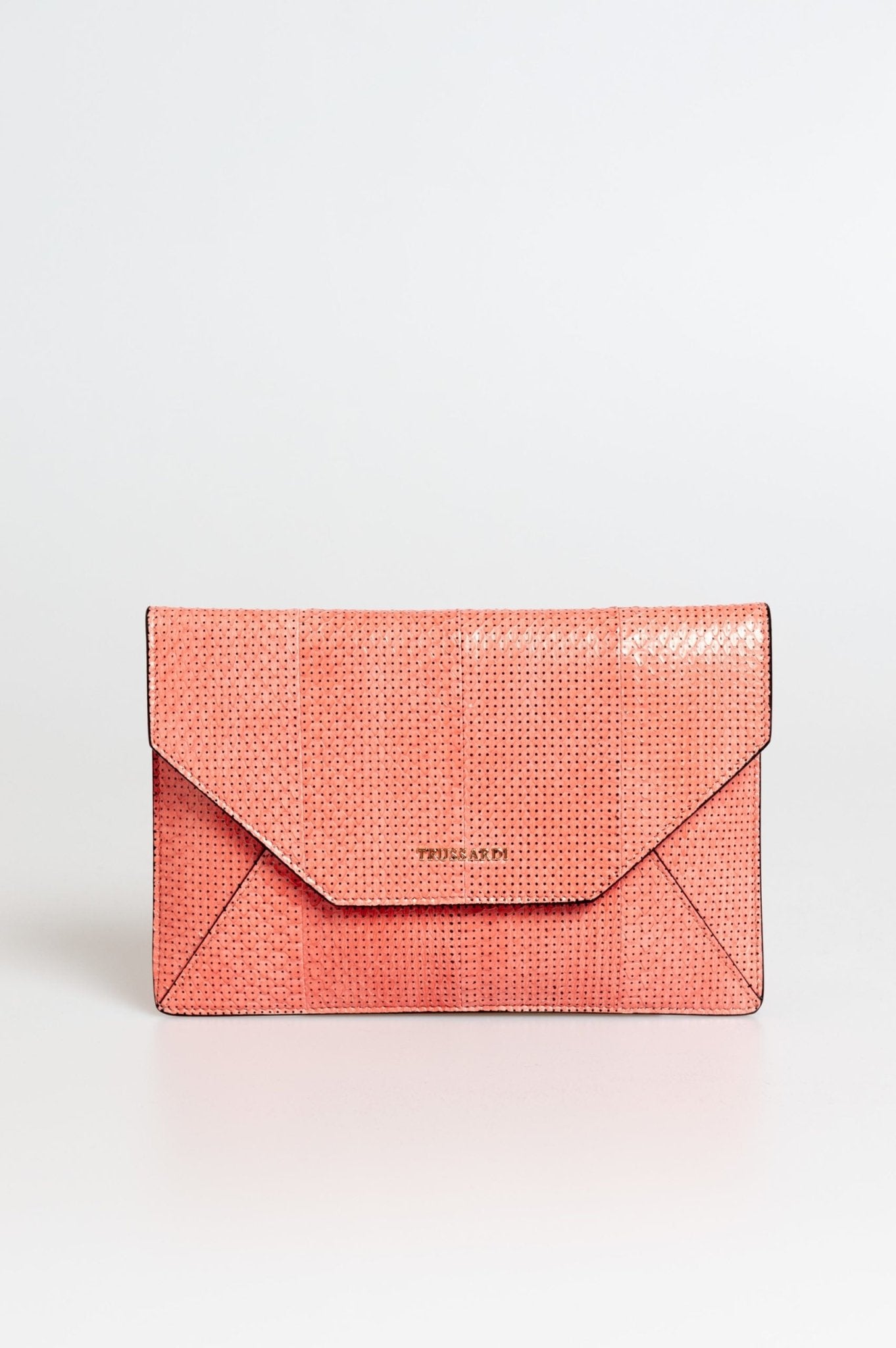 Trussardi Pink Leather Clutch Bag - Fizigo