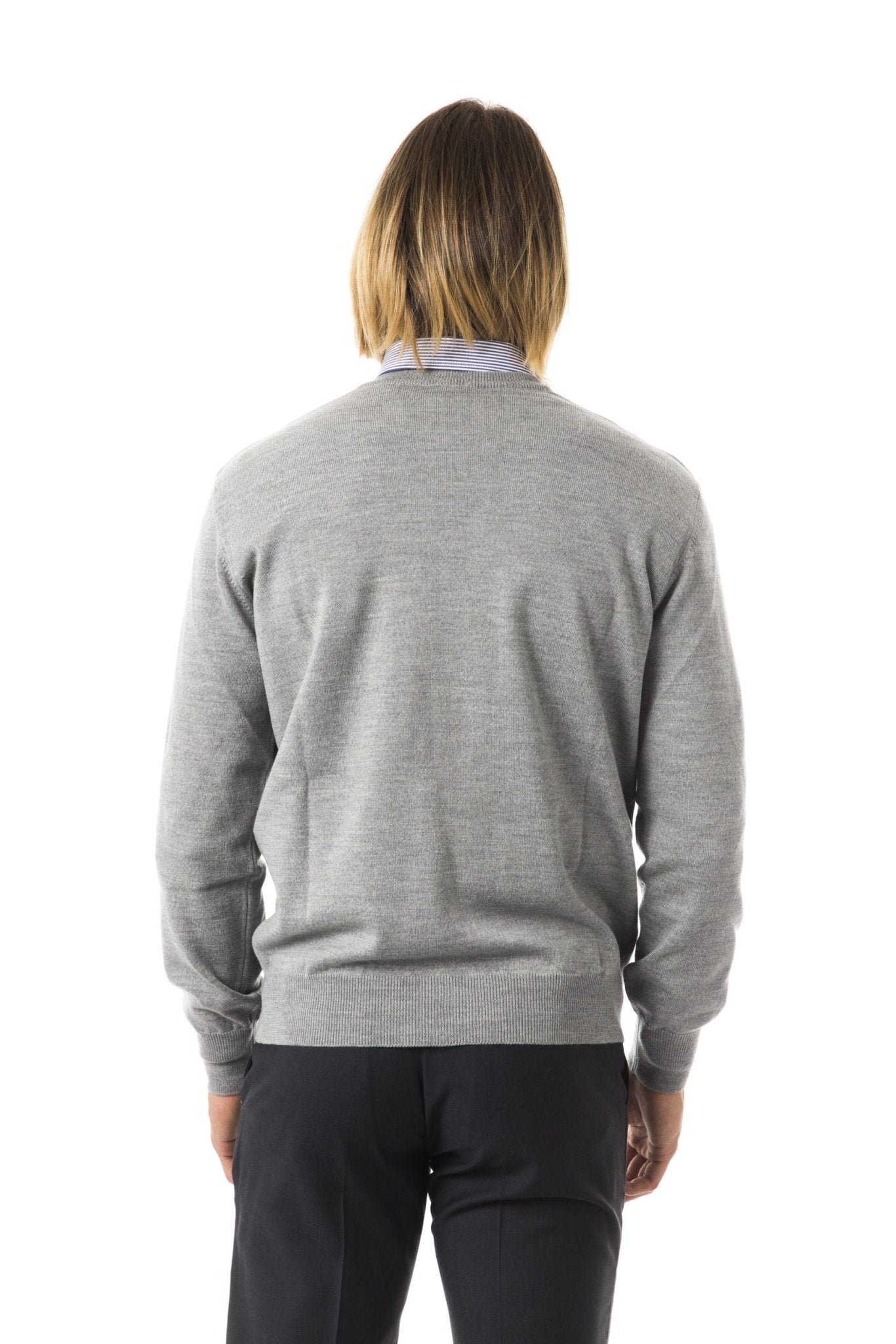 Uominitaliani Gray Wool Sweater - Fizigo